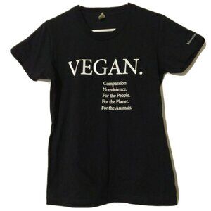 Vegan Youth Large Black 100% Certified Organic Cotton T-shirt